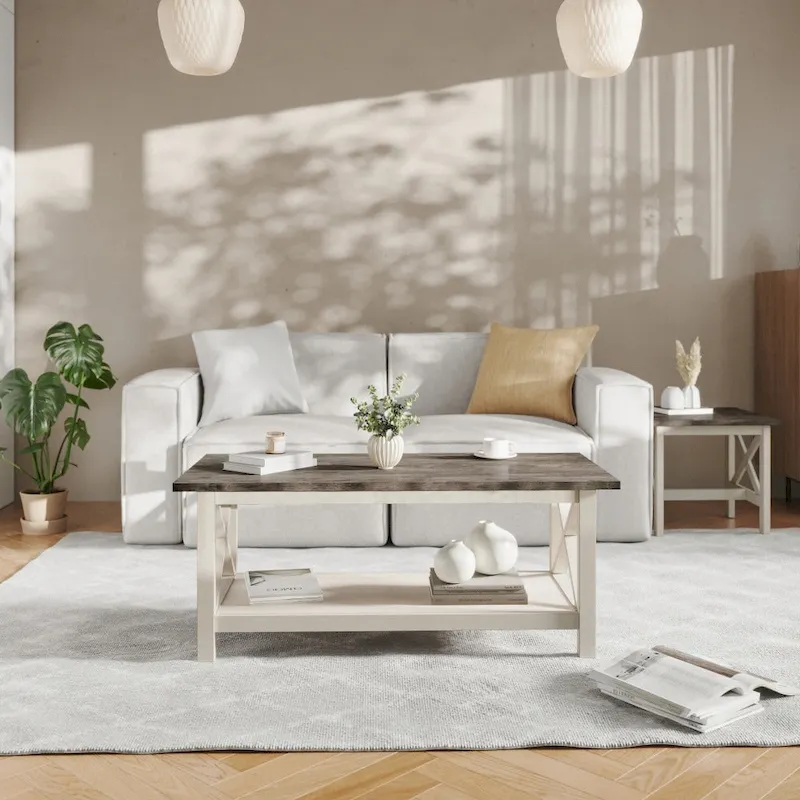 Classic Solid Wood Farmhouse Coffee Table