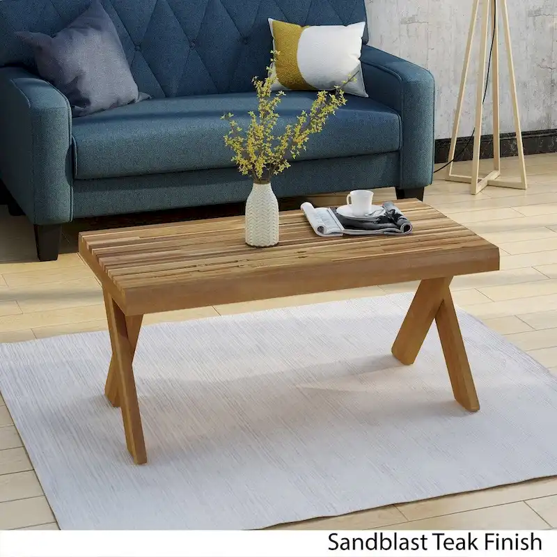 Christopher Knight Home Esmeralda Acacia Wood Farmhouse Coffee Table