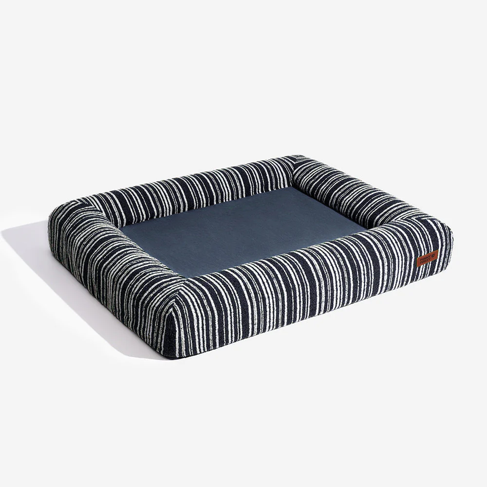 SnugNest Textured Stripe Orthopedic Dog Bed
