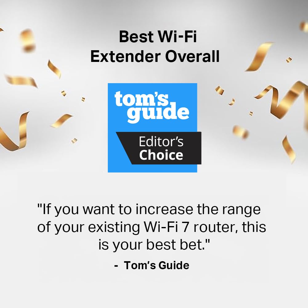 TP-LINK BE10000 Wi-Fi 7 Range Extender | 10 Gbps Tri-Band