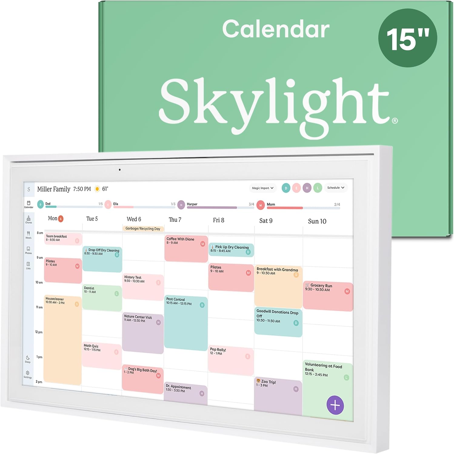 15 inch digital wall calendar touchscreen smart family planner chore chart schedule display wall mount