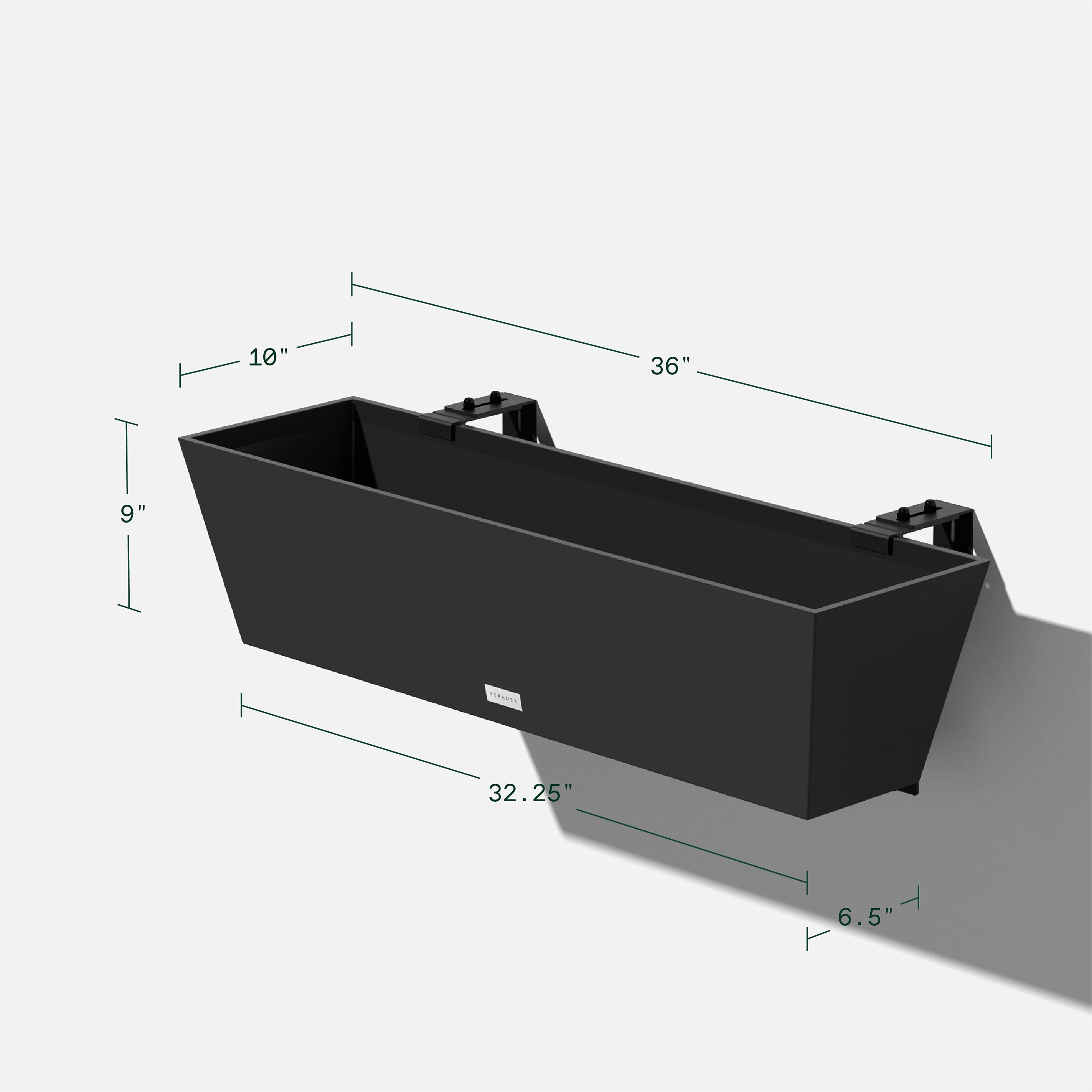 VERADEK Pure Series Railing Planter - Durable Outdoor Hanging Planter