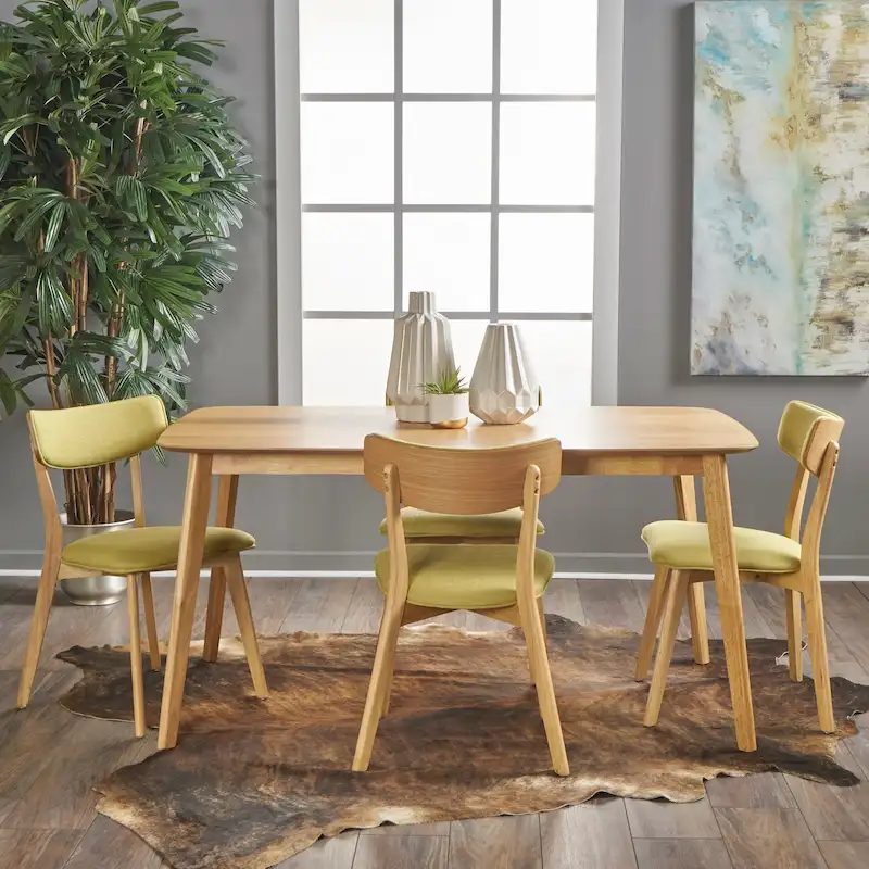 Christopher Knight Home Alma Mid-Century 5-Piece Wooden Rectangular Dining Set