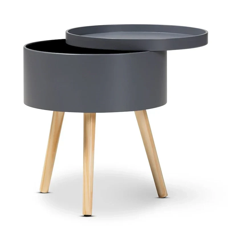 Baxton Studio Jessen Mid-Century Modern Wooden End Table with Detachable Top