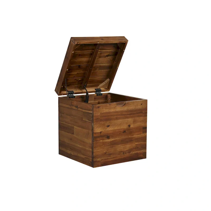 Emilia 17.75-Inch Dark Brown Storage Cube Chest