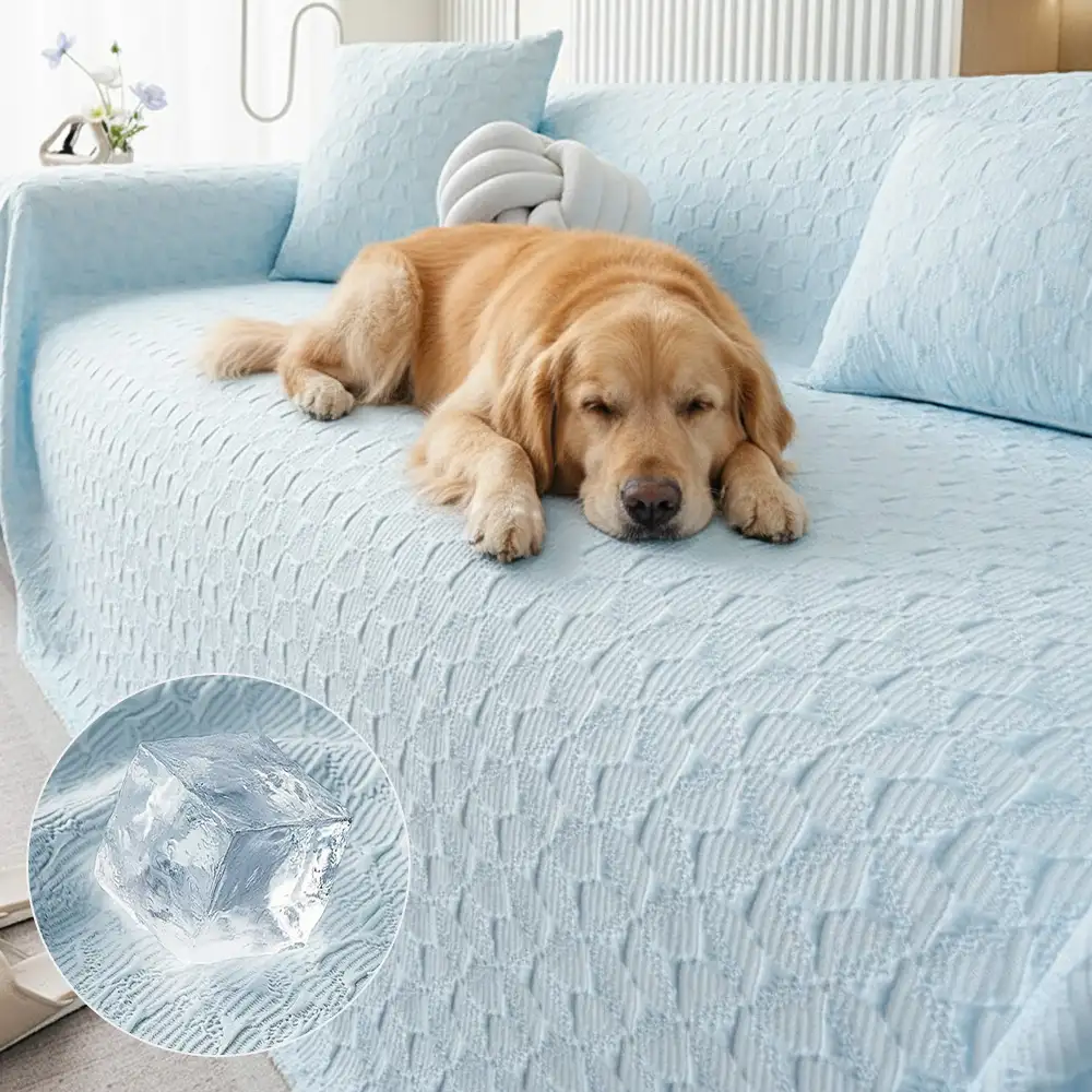 Textured Cooling Ice Silk Skin-Friendly Breathable Sofa Blanket Washable Recliner Slipcover