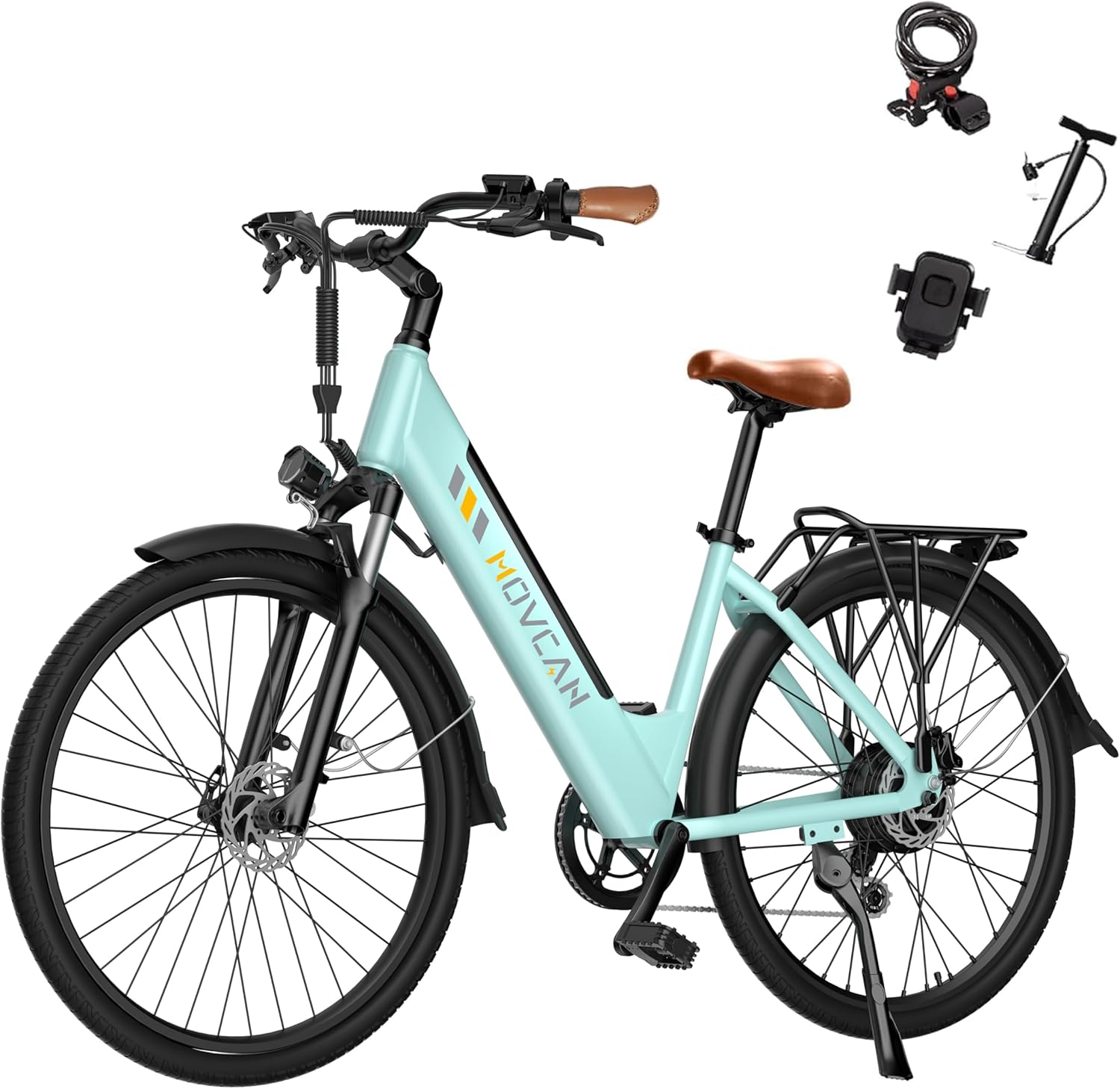 V80 Electric Bike, 1000W Motor 28MPH Ebike, 48V 13Ah Removeable Battery, 26'' City Cruiser Adult Electric Bicycles up to 70 Miles, 7-Speed Dual Disc Brake, Mountain E Bike for Commuting