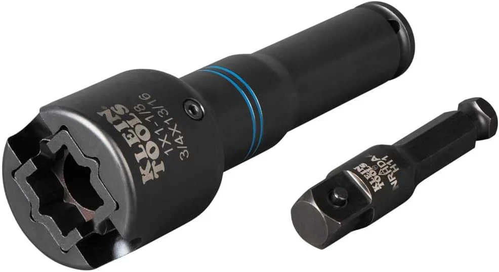 Single-Ended Impact Socket, Made in USA, Three Square Socket Sizes: 3/4-, 1-, and 1-1/8-Inch