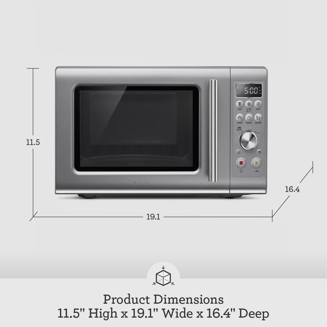BREVILLE BMO650Sil Compact Soft Close Microwave Oven