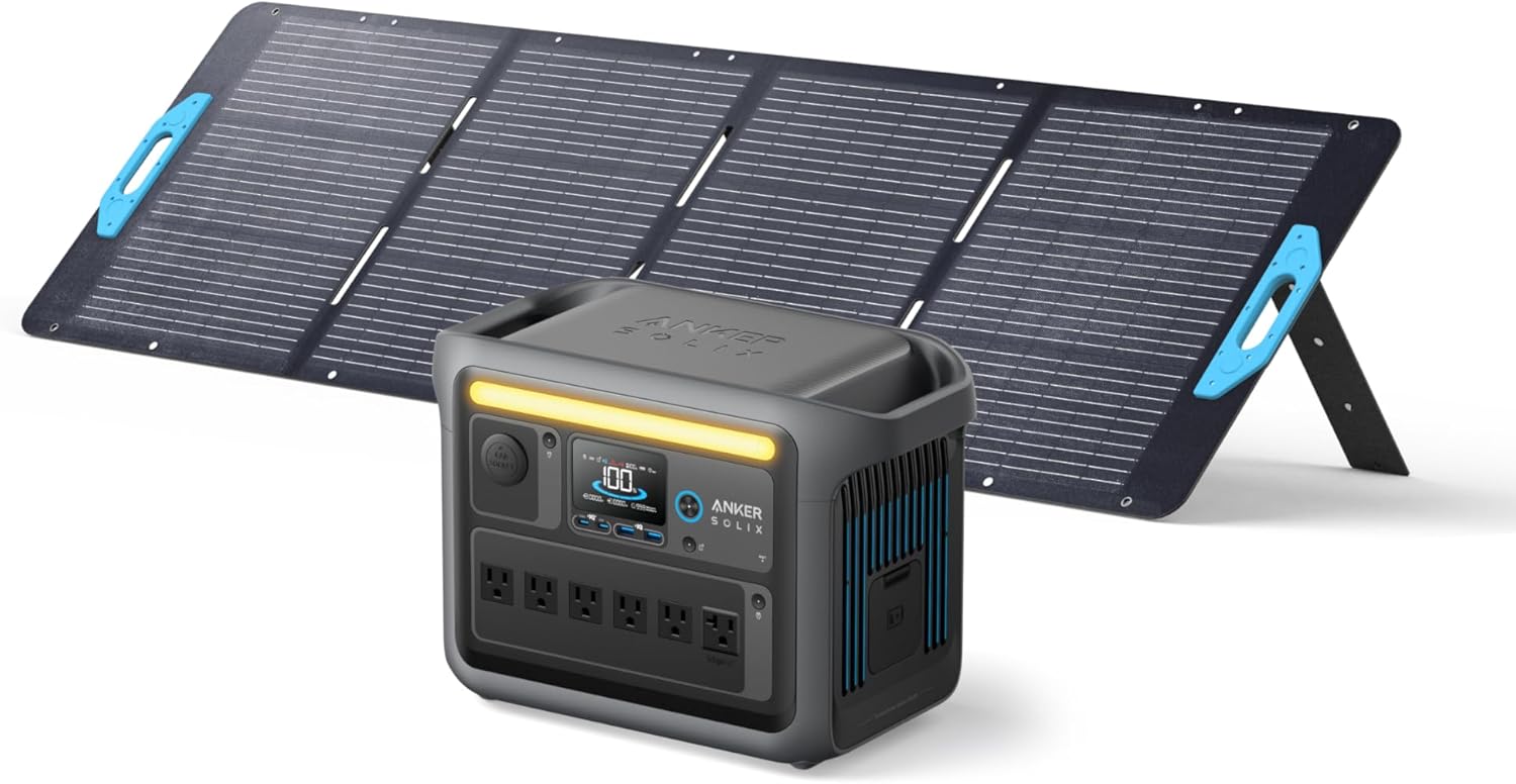 Anker SOLIX C1000 Portable Power Station and BP1000 Expansion Battery, 1800W Solar Generator, Full Charge in 58 Min, 2112Wh LiFePO4 Battery for Outdoor Camping and Home Backup (Optional Solar Panel)
