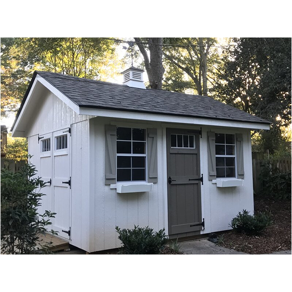 10' wide x 12' deep lumber storage shed