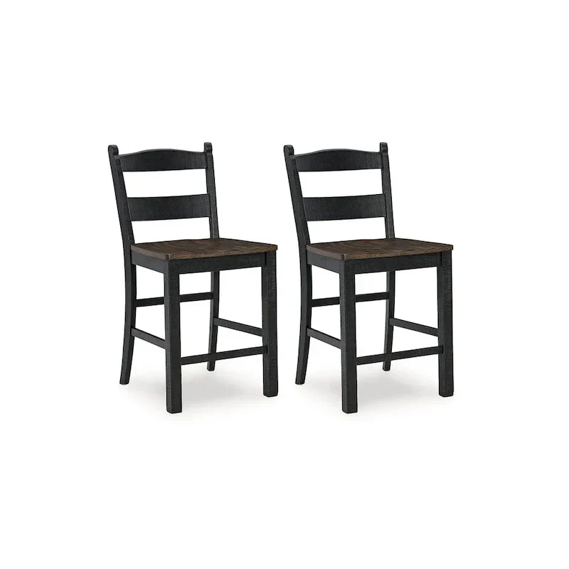 Signature Design by Ashley Valebeck Black and Brown Counter Height Barstool - Dimensions: 20W x 22D x 39H