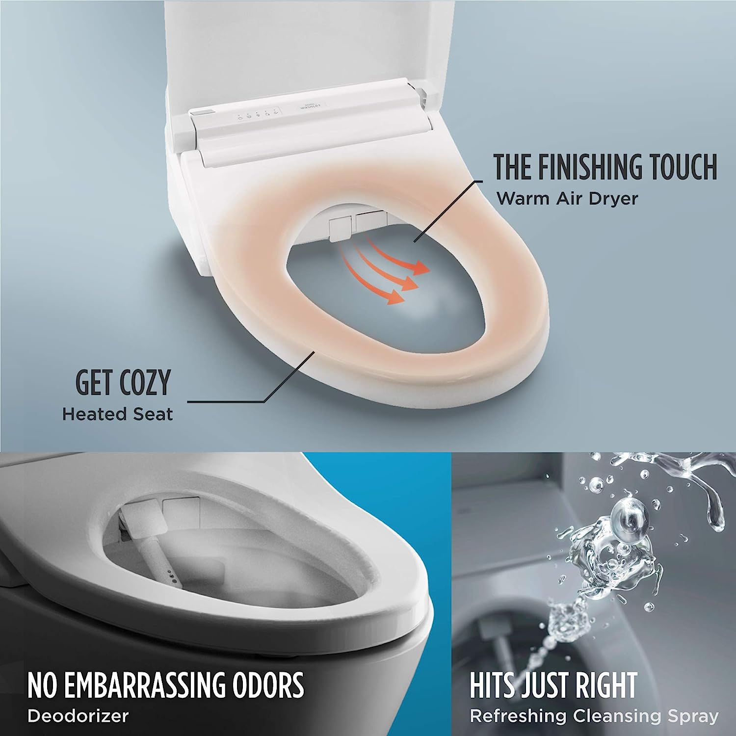 TOTO SW3084#12 WASHLET Bidet Toilet Seat with PREMIST and EWATER+ Wand Cleaning, Elongated, Plastic