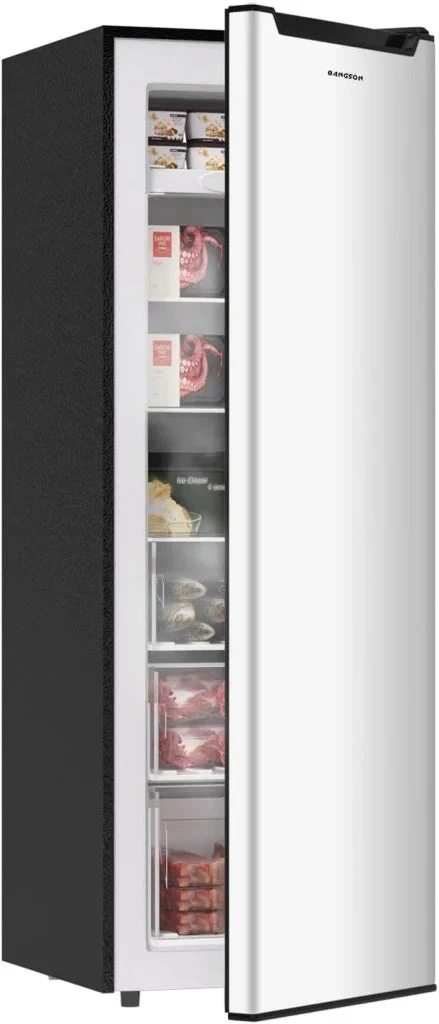 BANGSON Upright Freezer, 7.0 Cu.ft Stand Up Freezer, Convertible Upright Freezer/Refrigerator, Single Door for Kitchen,Garage, Office, Apartment, Silver