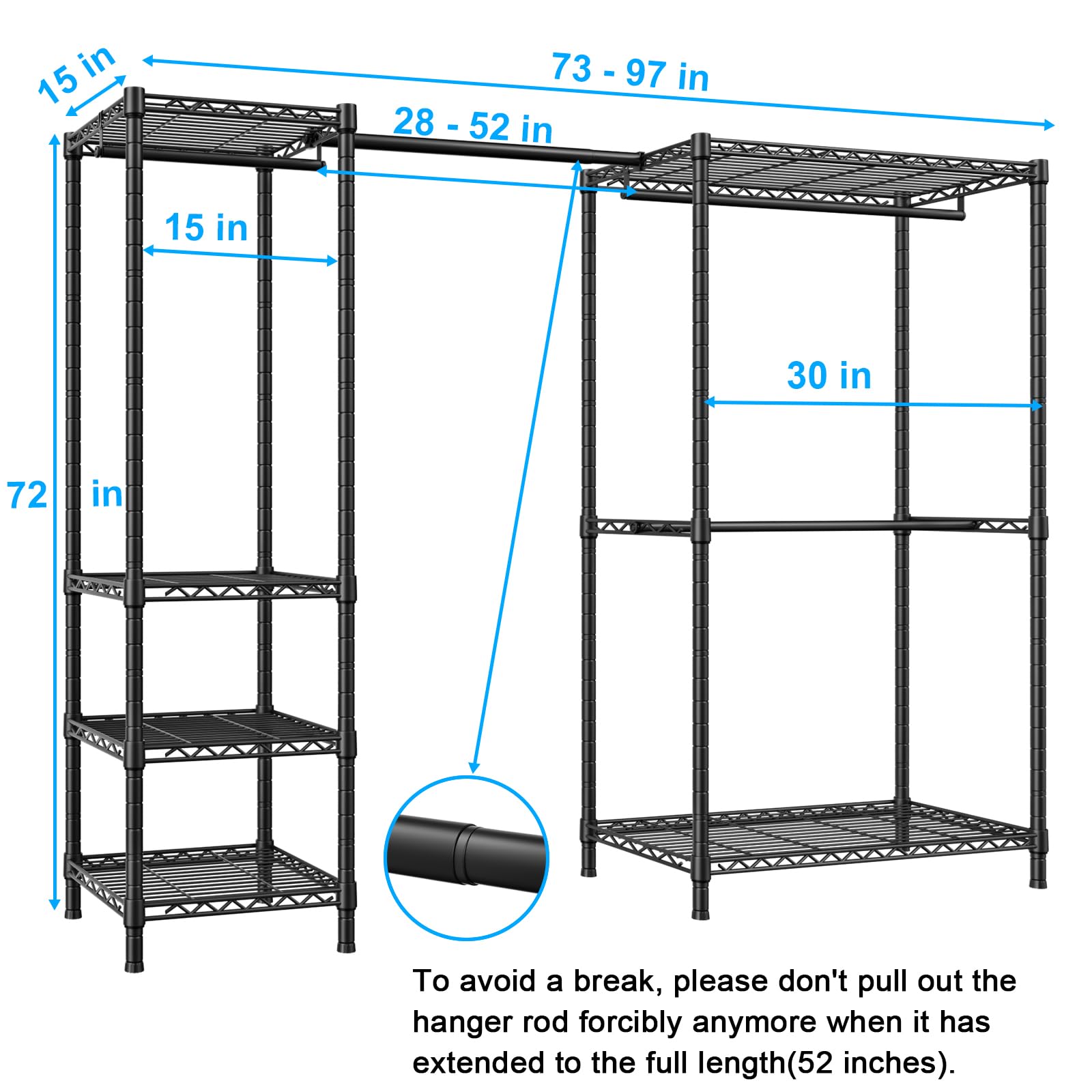 ULIF E10 Clothes Rack - Adjustable Freestanding Organizer