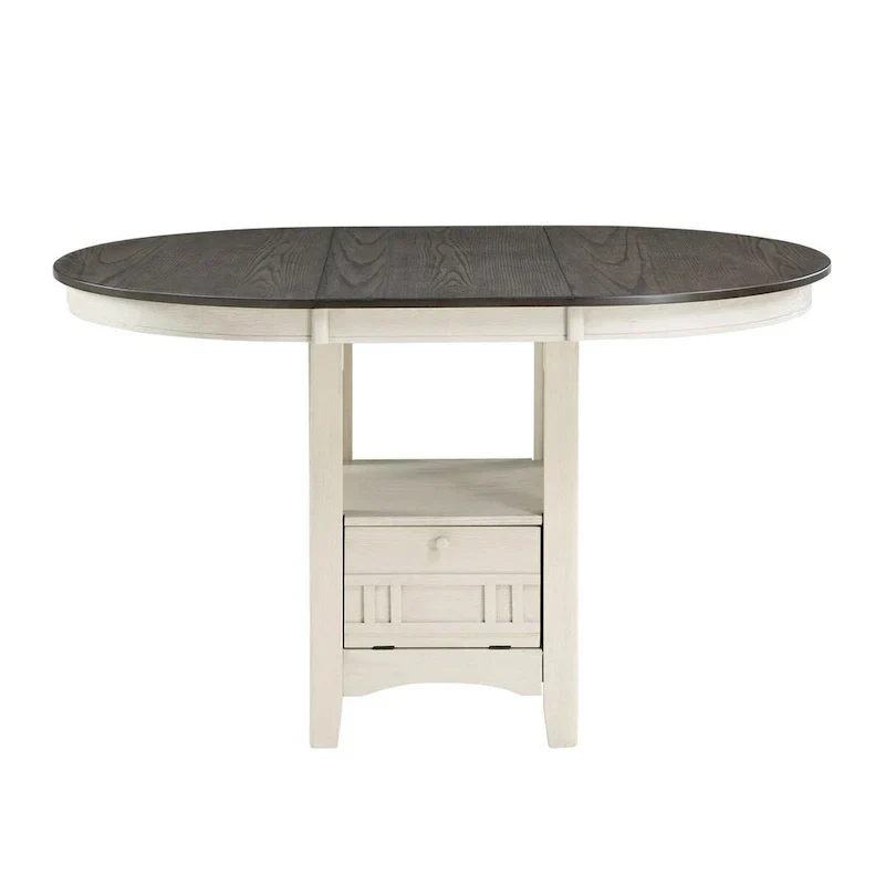 Glee Extendable Counter Height Table (42-60 Inches) in Antique White and Brown