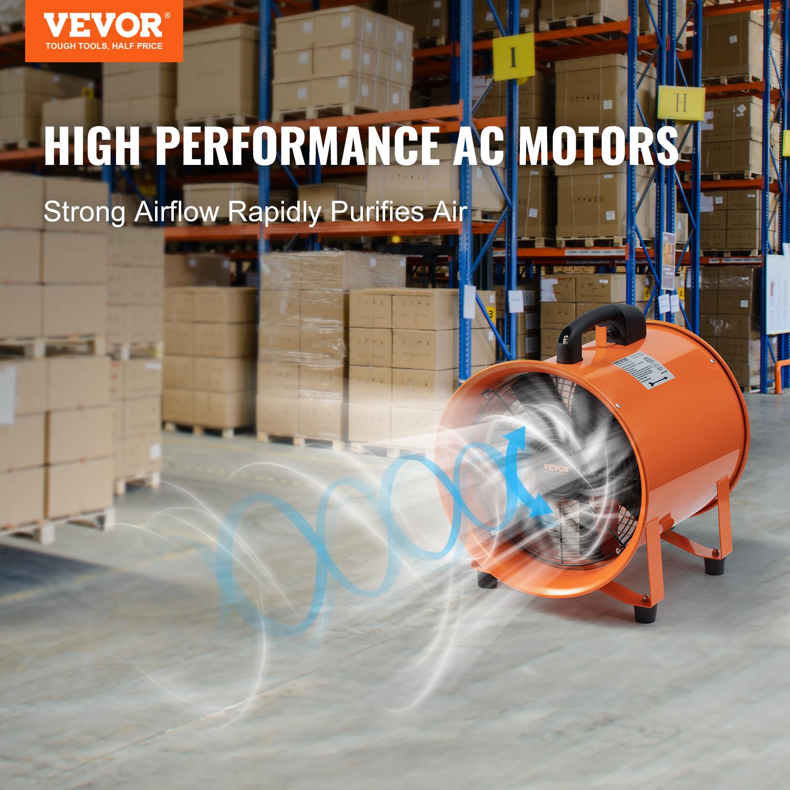 VEVOR Air Mover Blower Fan 12 Inch with Duct 3198CFM