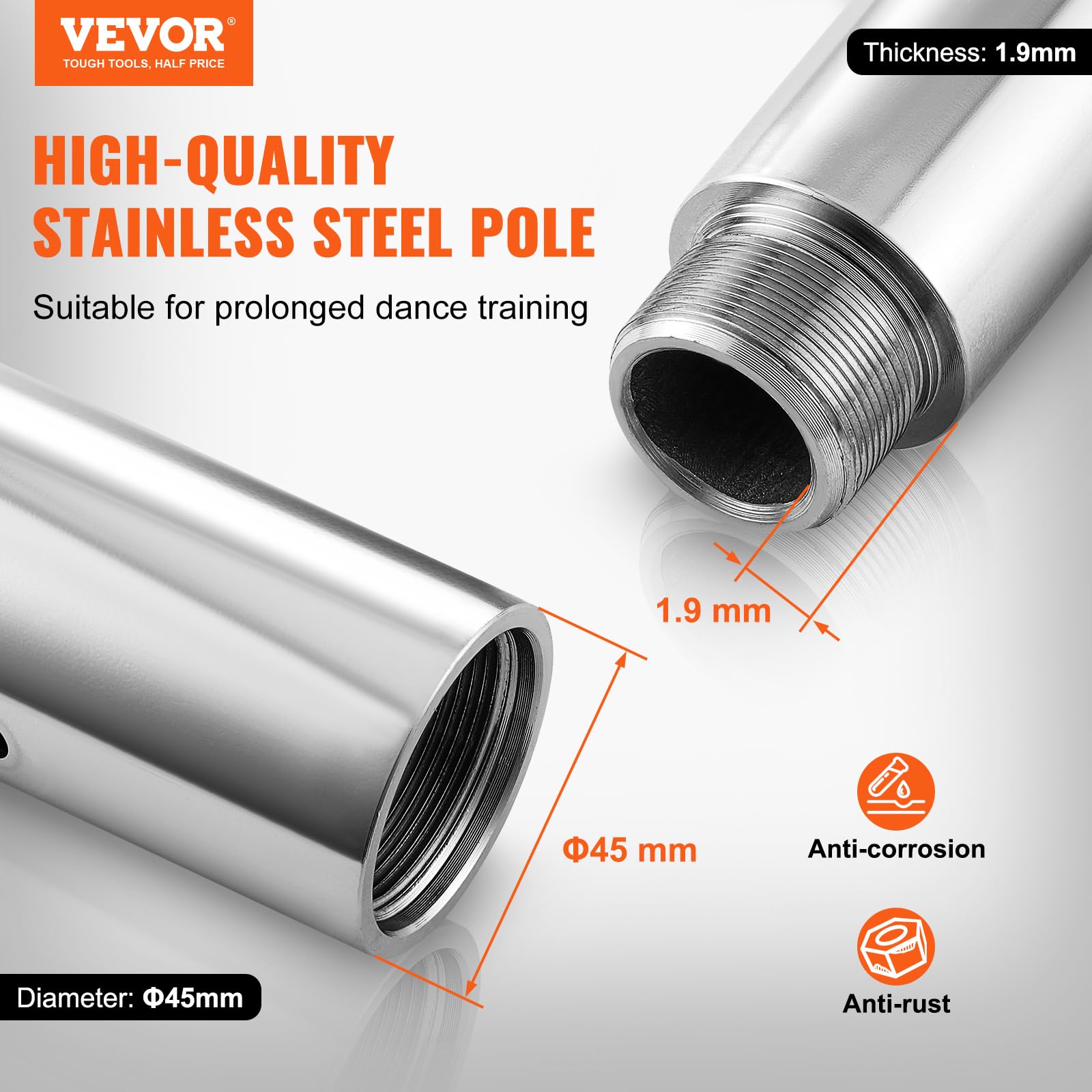 ‎VEVOR VEVOR Professional Dancing Pole Kit - Adjustable Steel