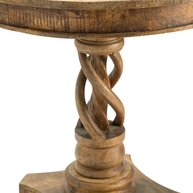 Bengal Manor 30-Inch Round Mango Wood Twist Accent Table - 30