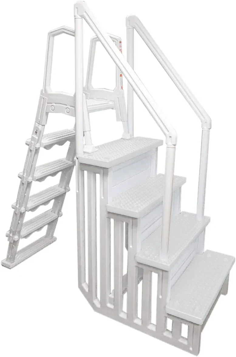Select Anti-Slip in-Pool Steps | Gray | for Above Ground Swimming Pools | Can Mount to Decks 48