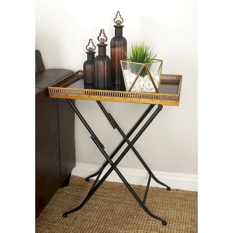 Roche River Decor Gold Metal Accent Table - 14