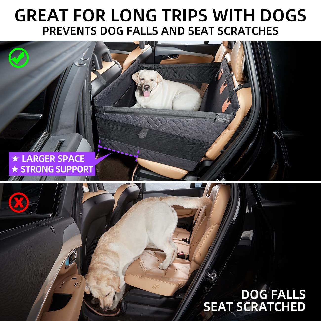 TKYZ Large Dog Car Seat and Back Seat Extender