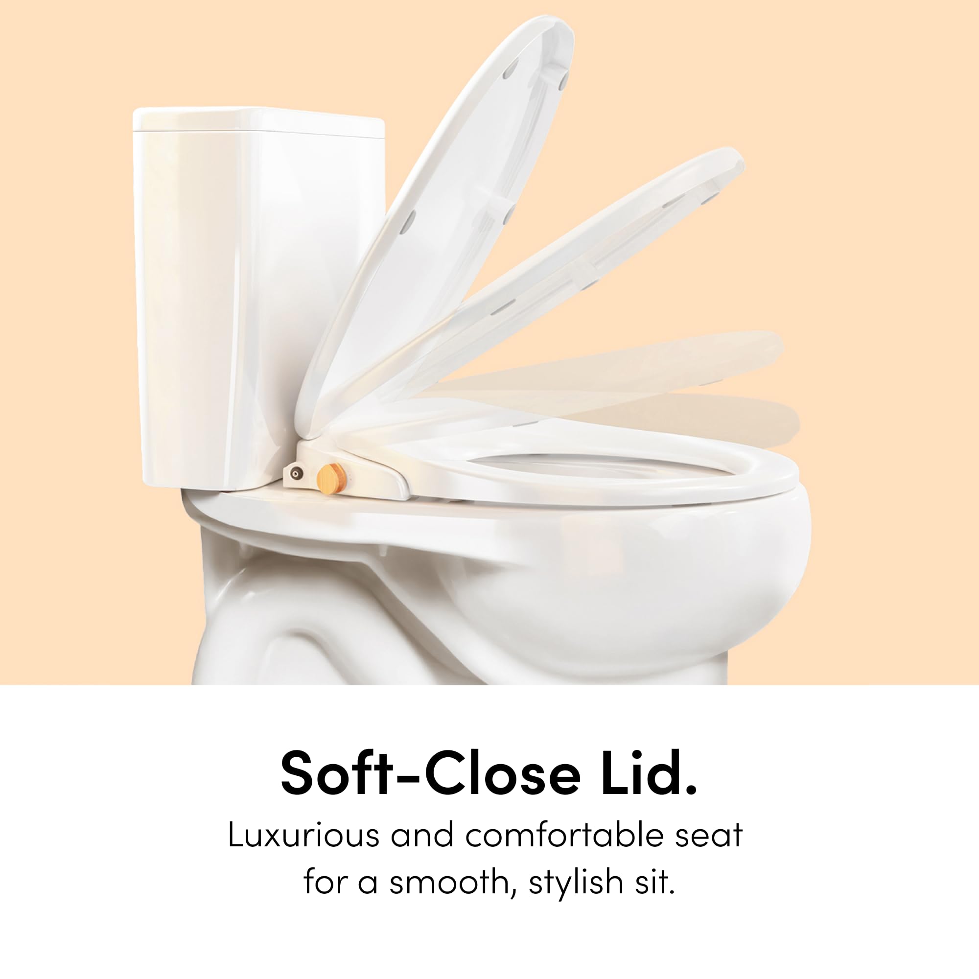 TUSHY Oasis Non-Electric Bidet Seat: Warm Water, Dual Nozzles