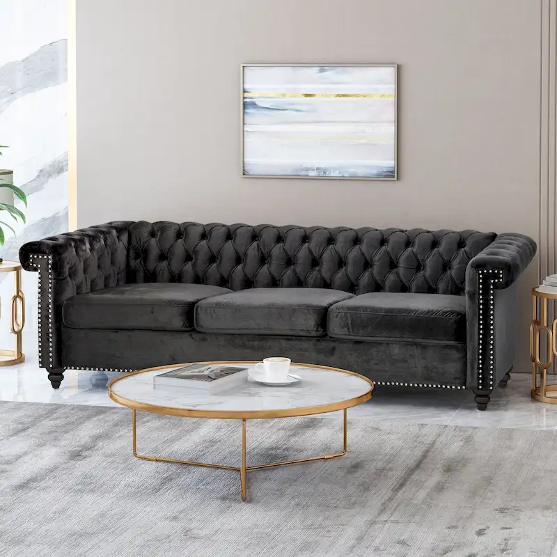 Christopher Knight Home Parkhurst Velvet Tufted Sofa