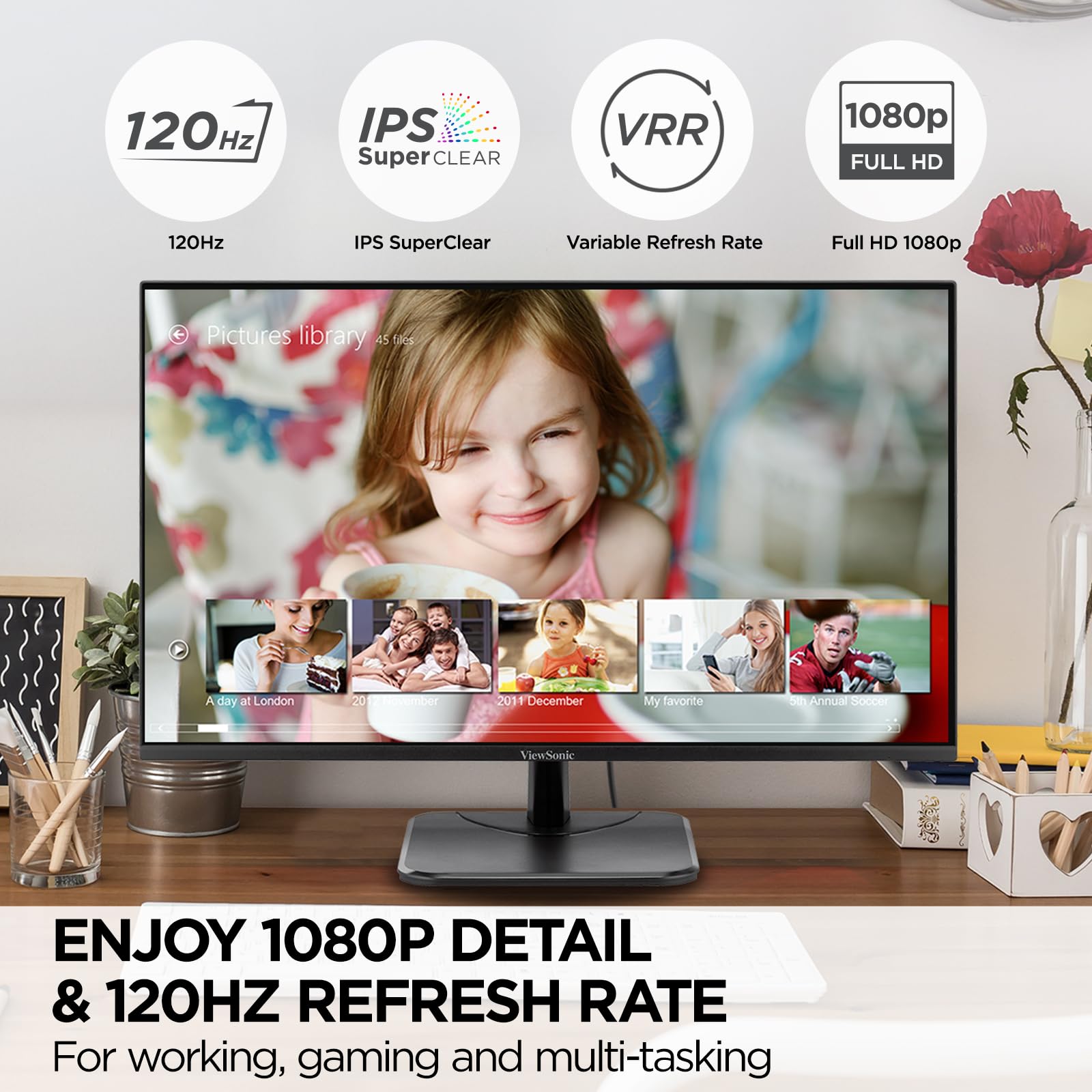 VIEWSONIC VA2456A-MHD 24 1080p IPS Monitor with 120Hz
