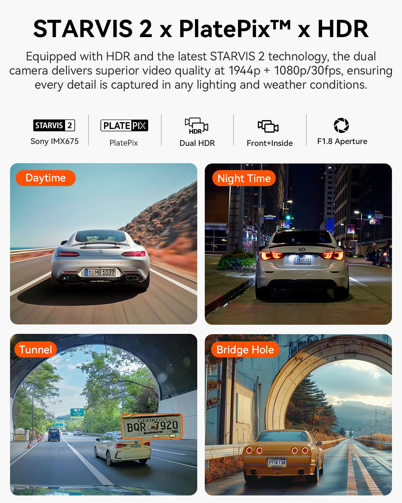 VANTRUE N2X 2.7K Dual Dash Cam with 5G WiFi and GPS