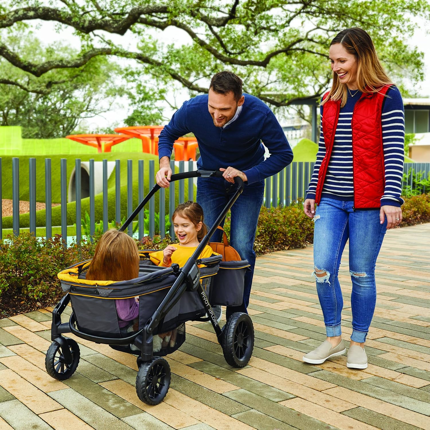 EVENFLO Pivot Xplore All-Terrain Stroller Wagon - Gray