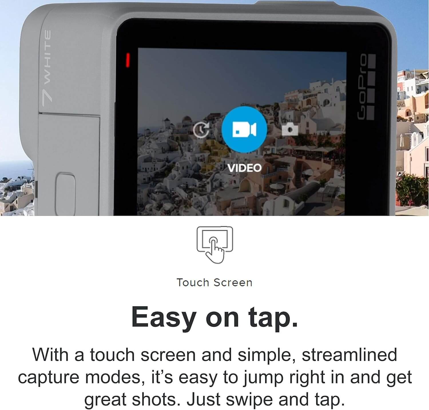 GoPro HERO7 White + 64 GB SD Card - E-Commerce Packaging - Waterproof Digital Action Camera with Touch Screen 4K HD Video 10MP Photos Live Streaming Stabilization