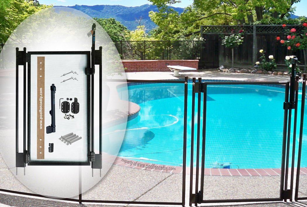 LIFE SAVER POOL FENCE Pool Fence DIY Self-Closing Gate Kit – Black