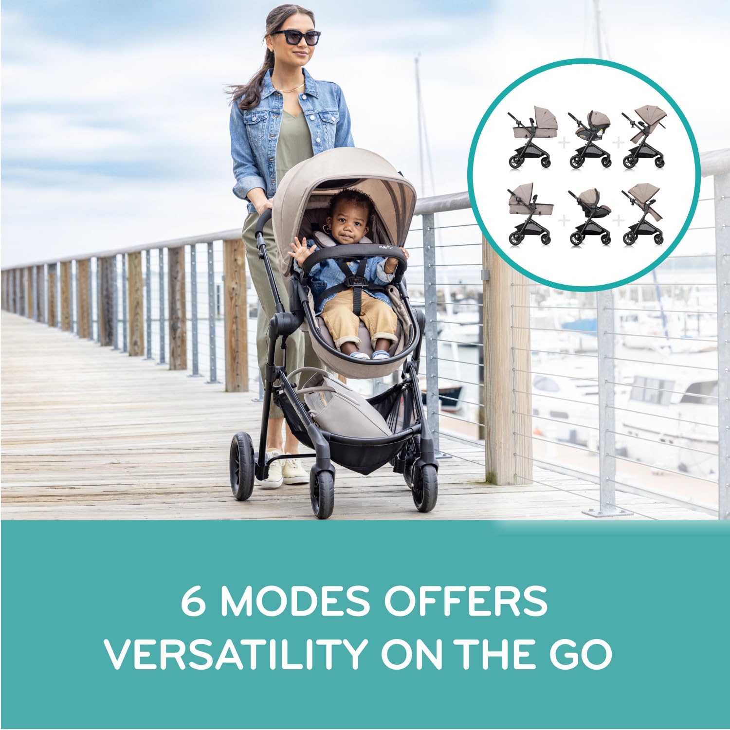 EVENFLO Pivot Modular Travel System - Litemax Car Seat (Gray)
