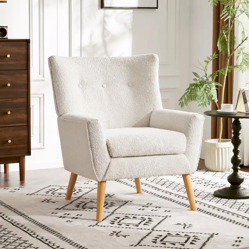 Christopher Knight Home Almond Boucle Tufted Back Accent Chair