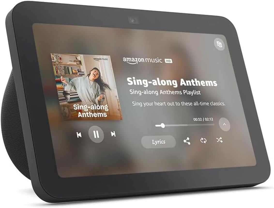 Echo Show 8 (newest model), With Spatial Audio, Smart Home Hub, and Alexa, Charcoal