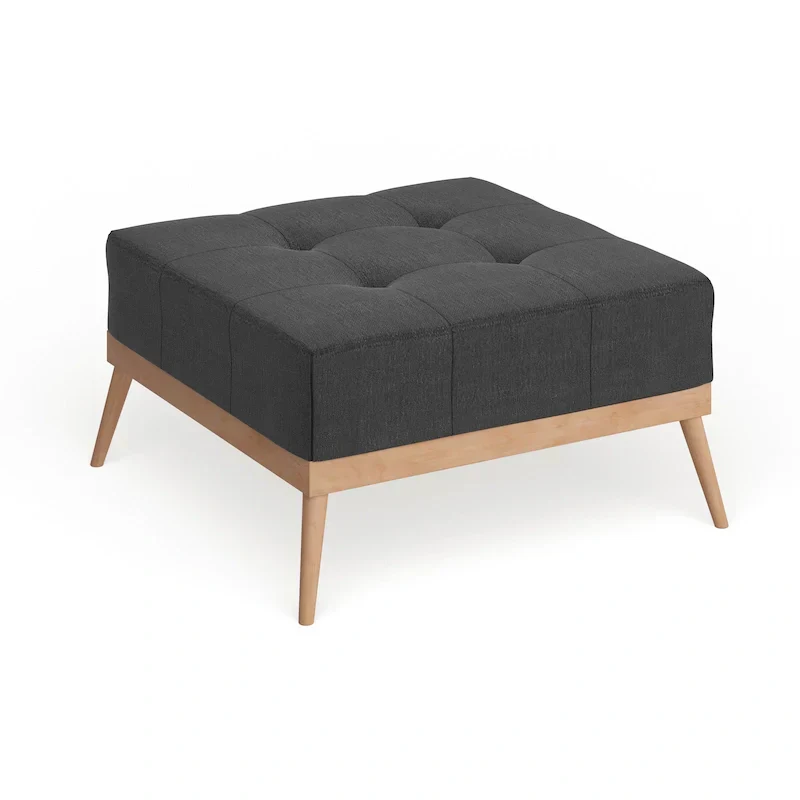 Christopher Knight Home Carson Lund Mid-Century Tufted Fabric Square Ottoman