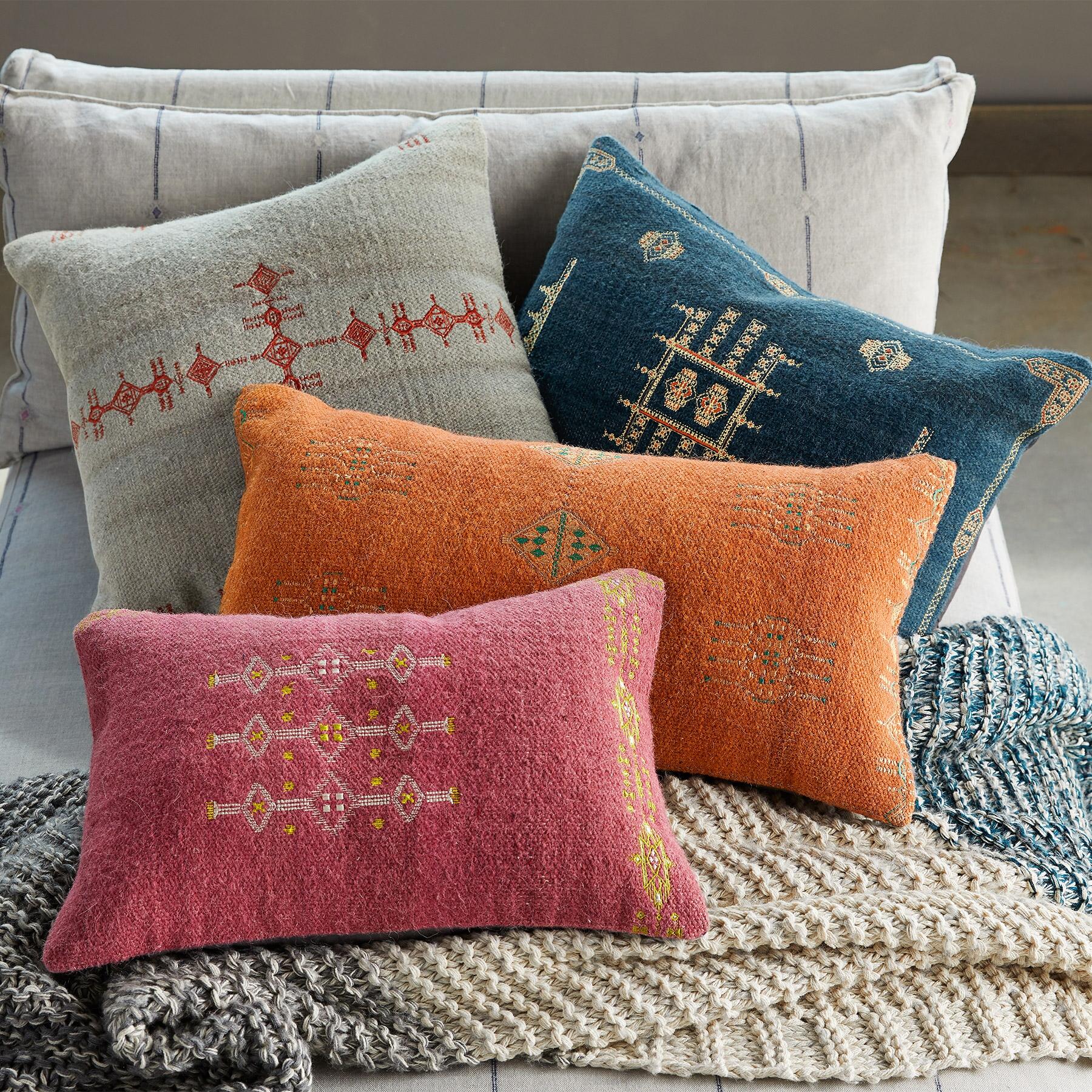 Sunset Ridge Blue Bolster Pillow