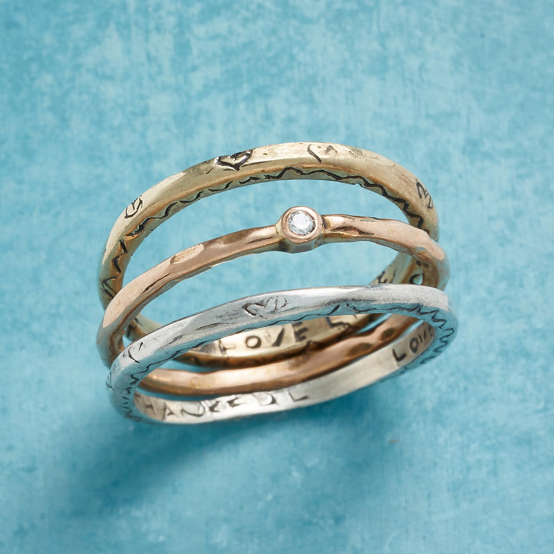 Love And Gratitude Rings Set