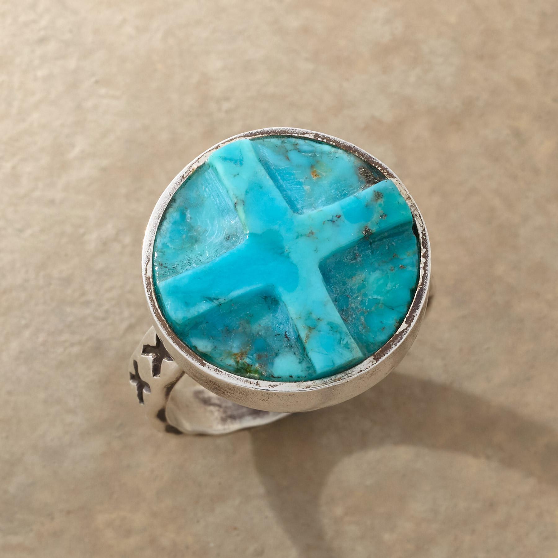 Carved Cross Ring