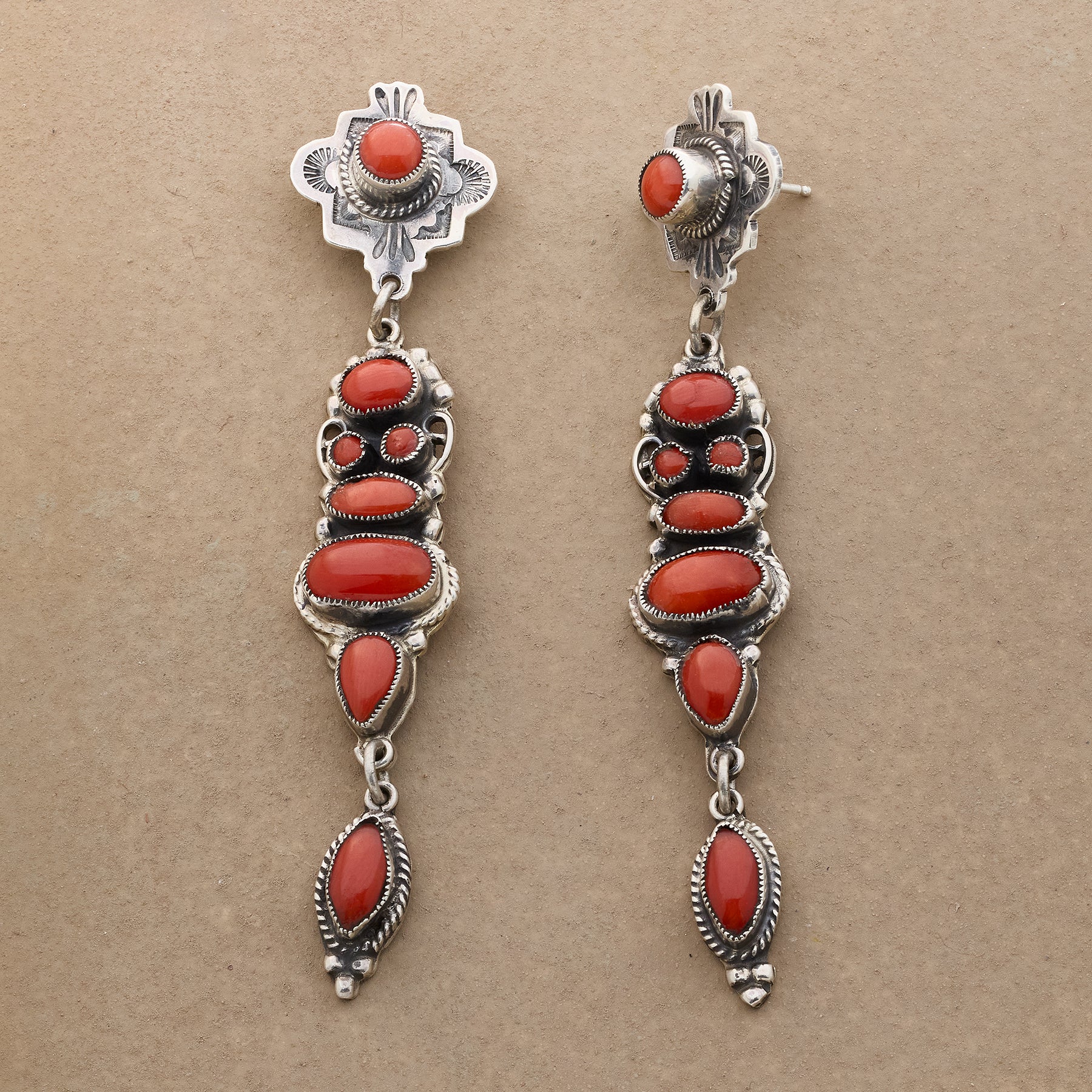 August Coral Earrings