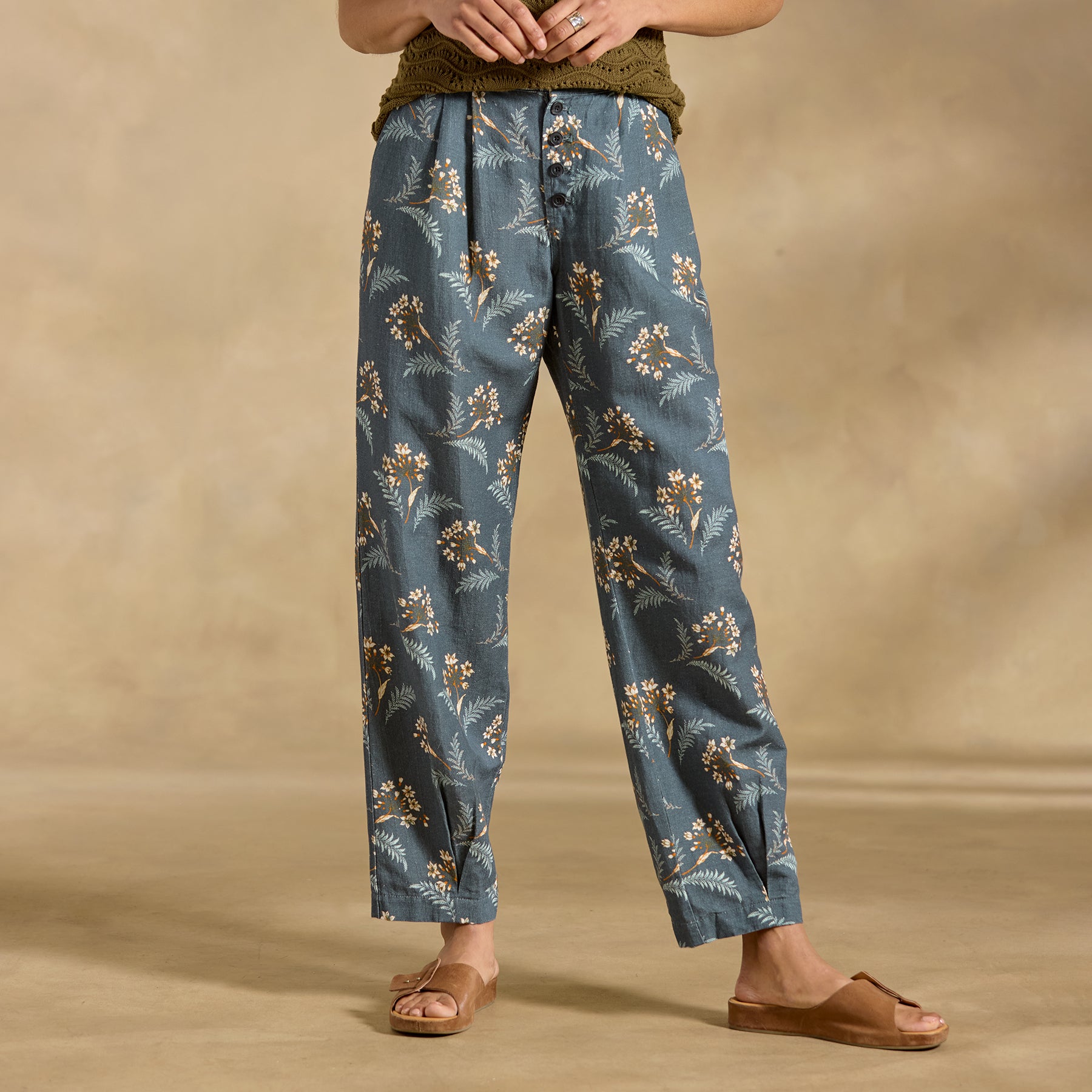 Benicia Pleated Pants, Petite