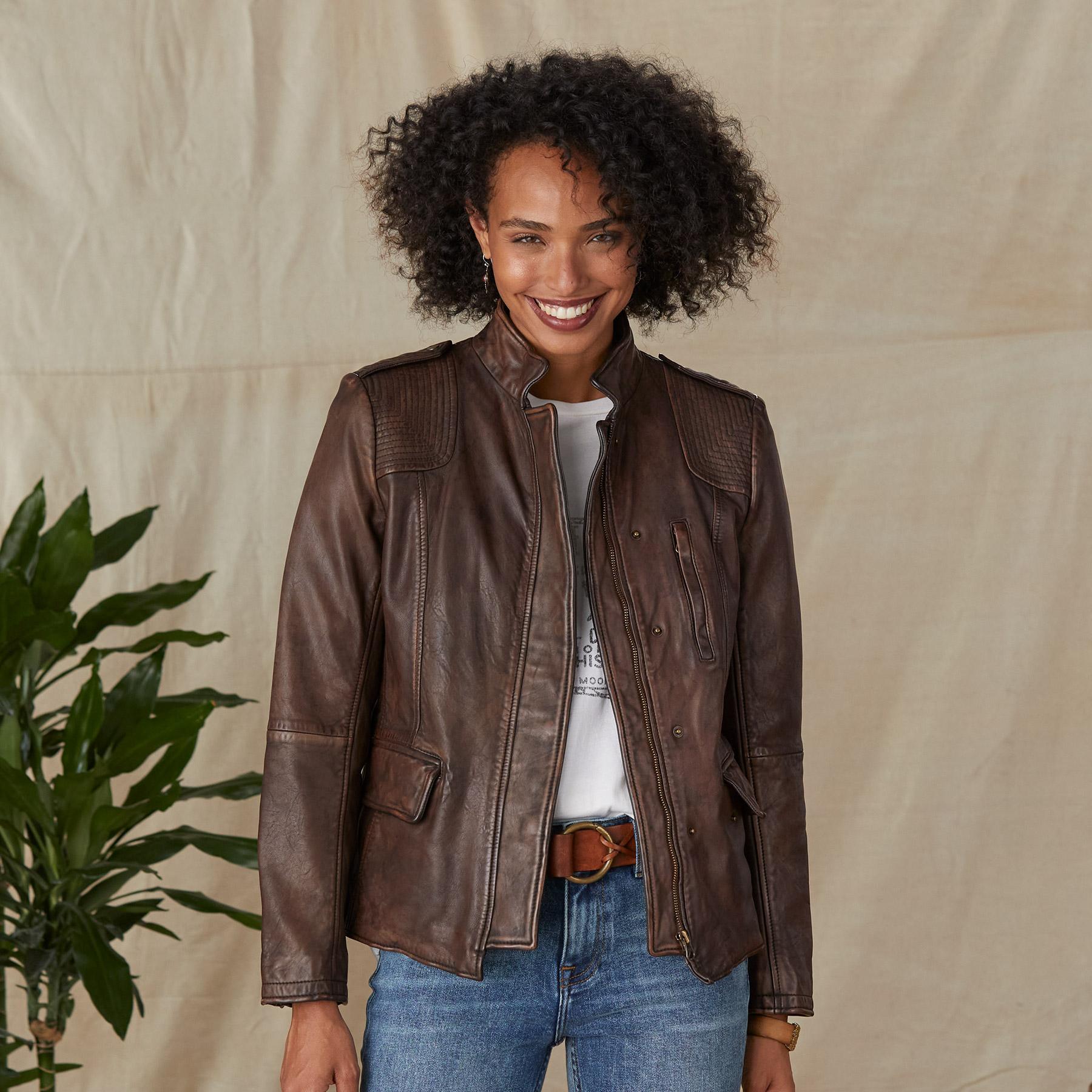 Angela Leather Jacket, Petites