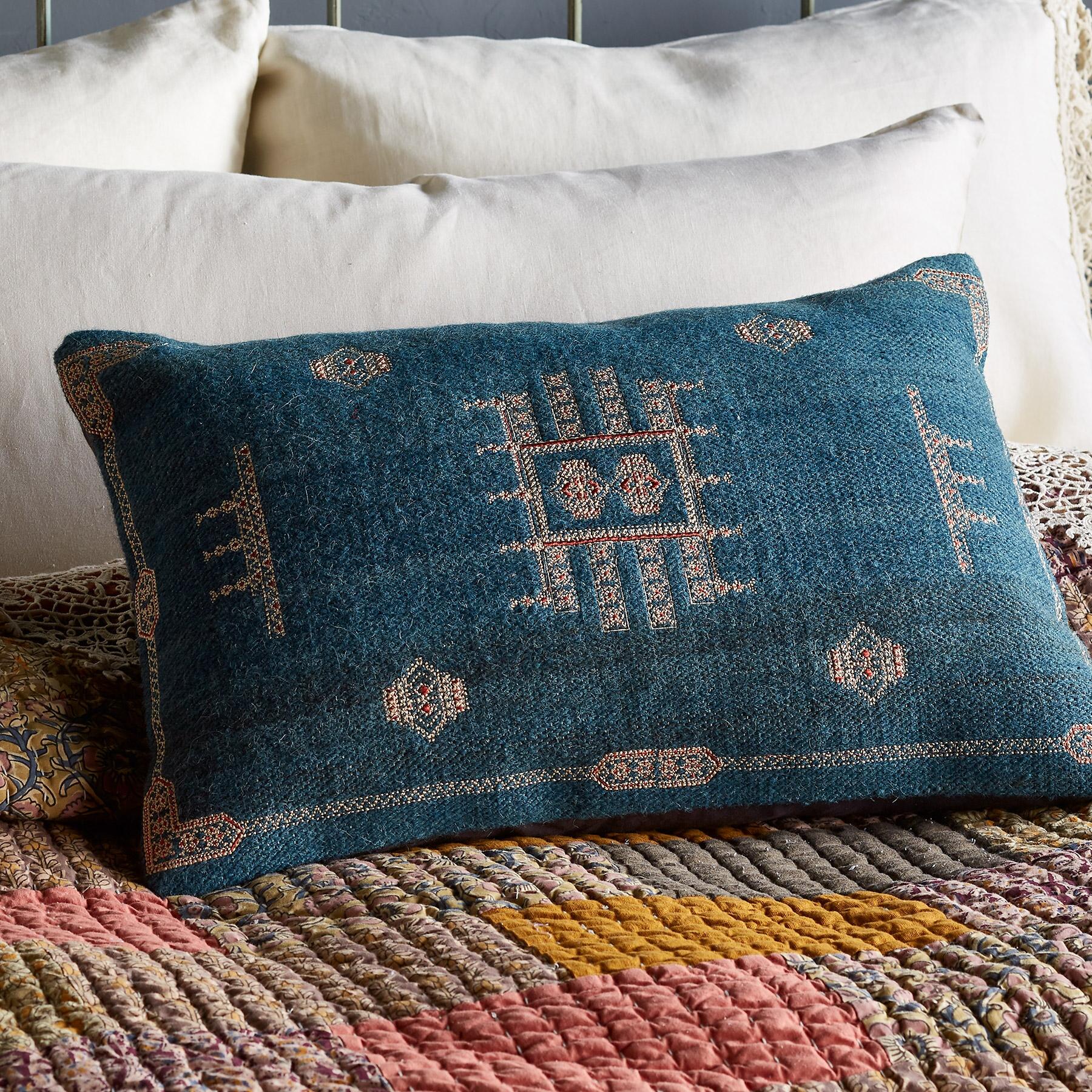 Sunset Ridge Blue Bolster Pillow