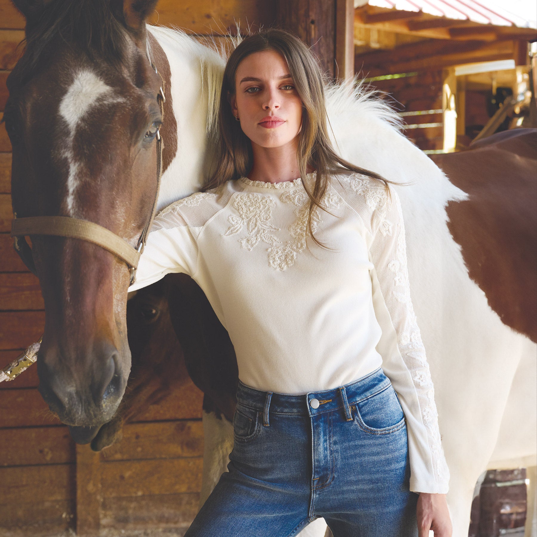 Josephine Embroidered Top, Petite