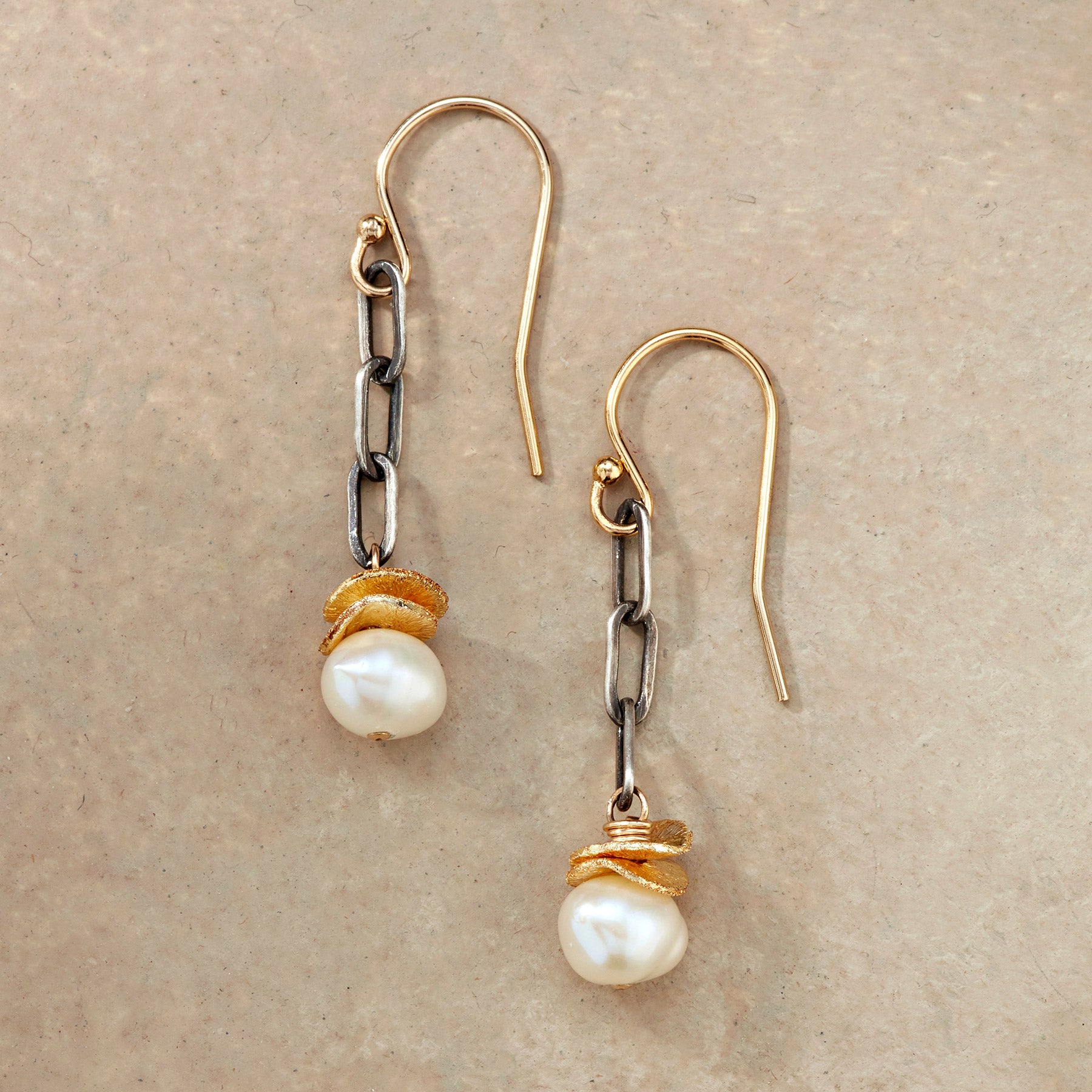 Chained Pearl Earrings