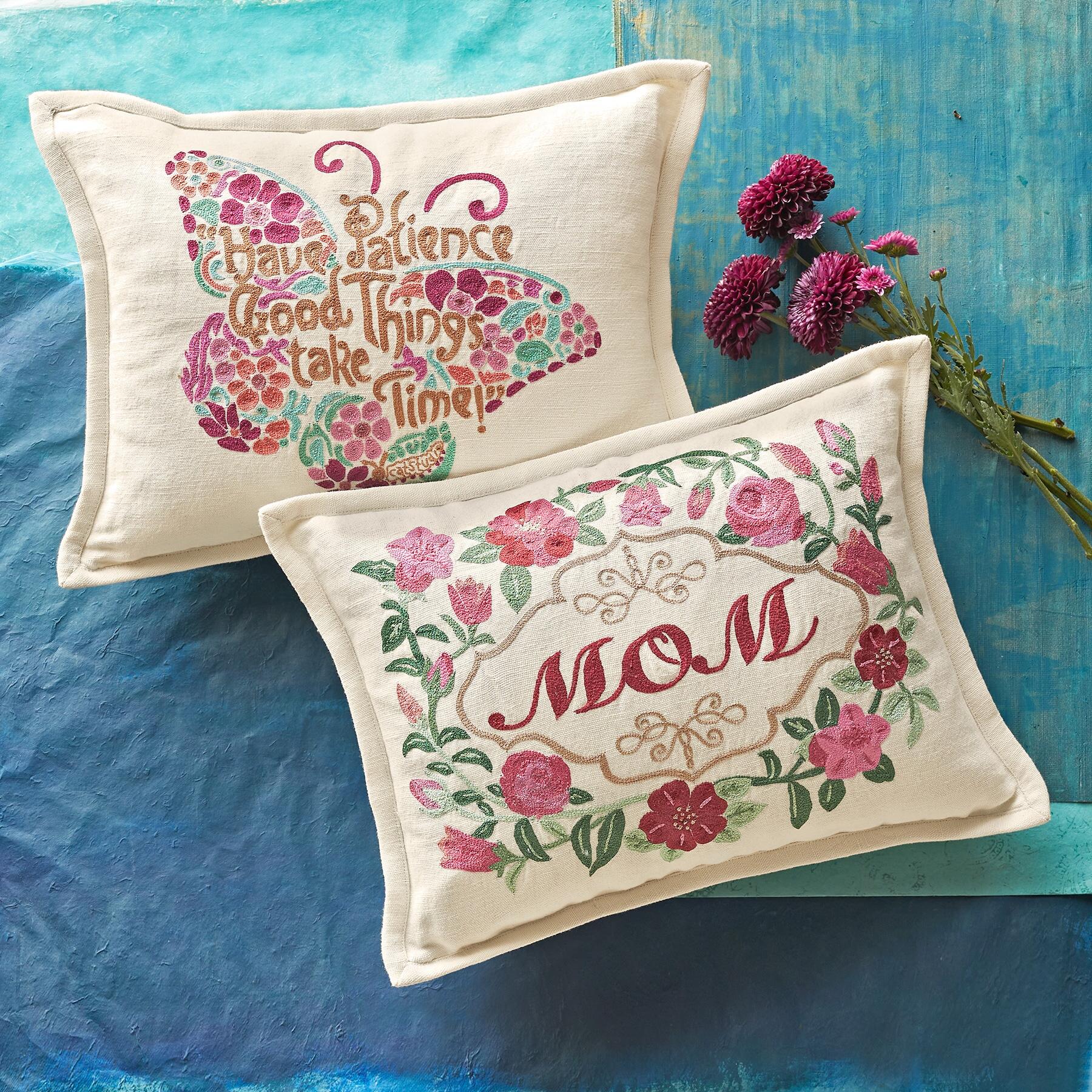 Patience Butterfly Pillow- Pink