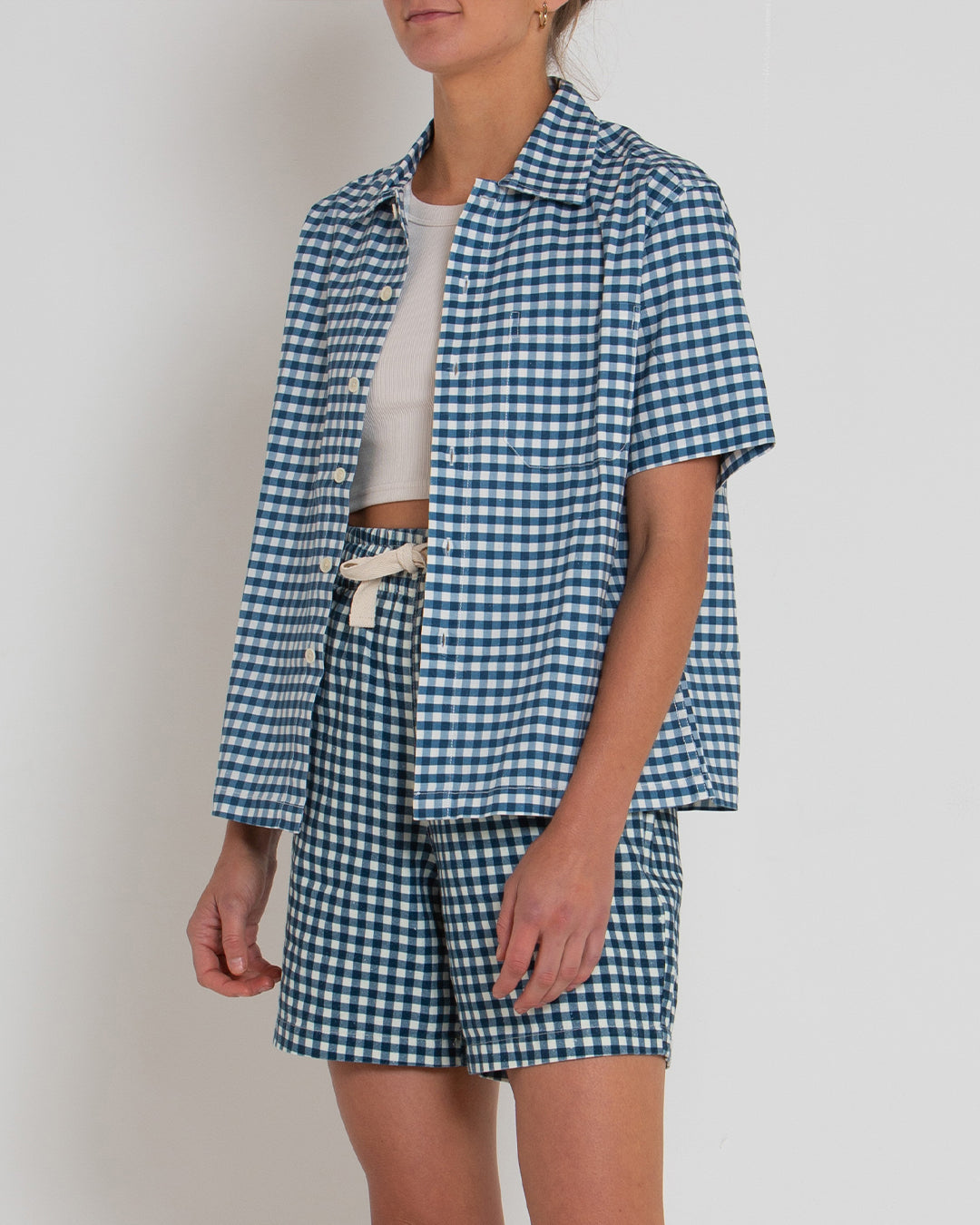 Onnie Short Sleeve Shirt - Opal Gingham