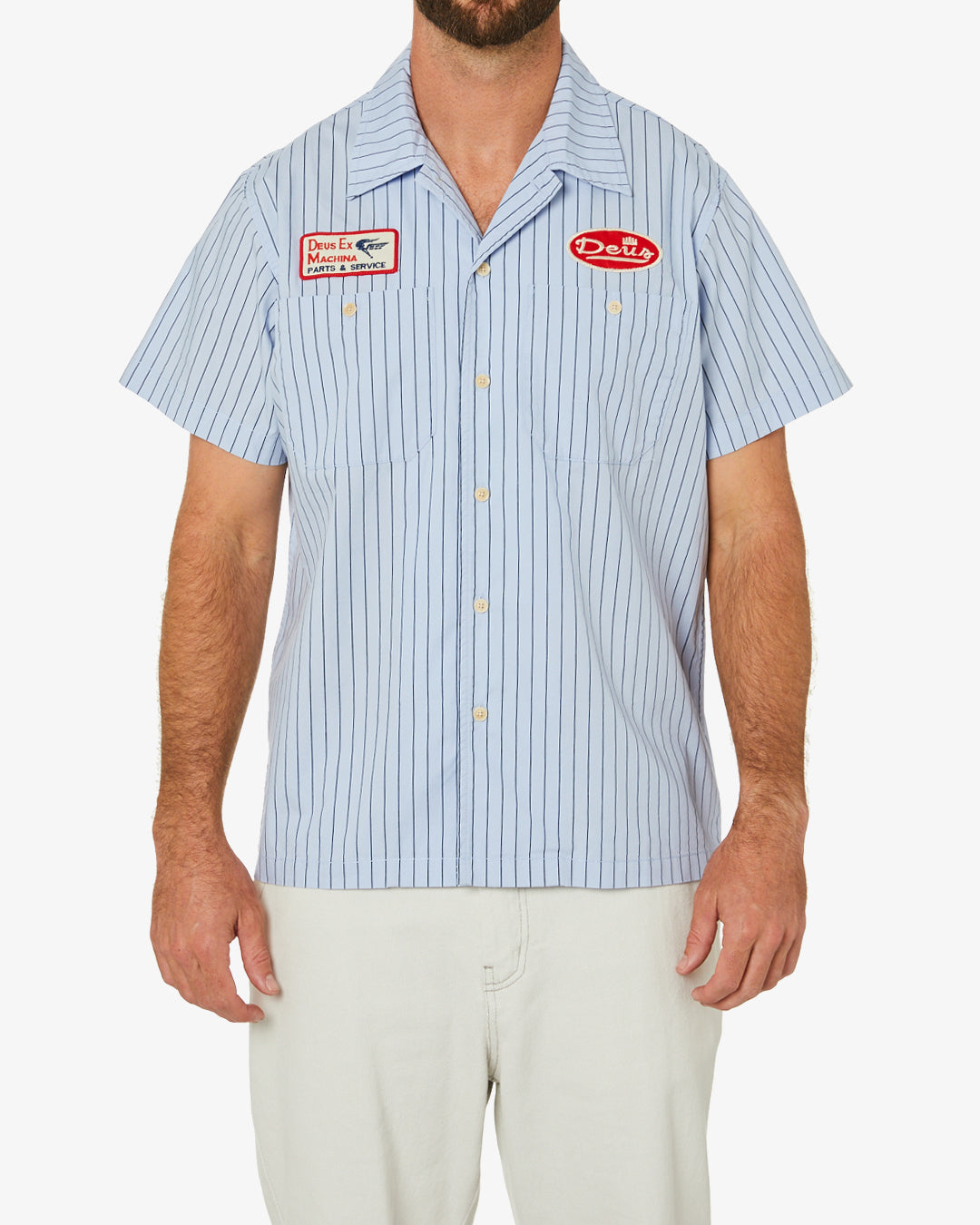 Foreman Stripe Shirt (Relaxed Fit) - Blue Stripe