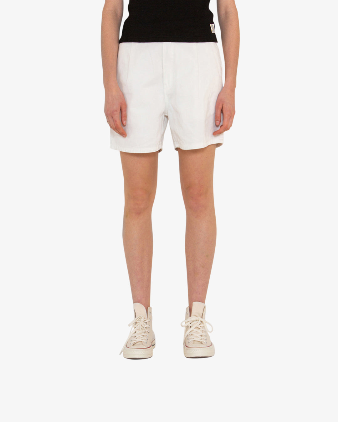 Pauline Pleat Short (Relaxed Fit) - Bleached White